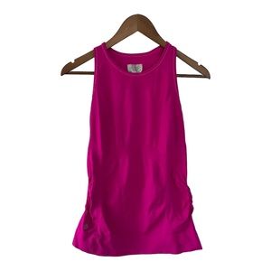 Athleta hot pink racerback runched side tank top